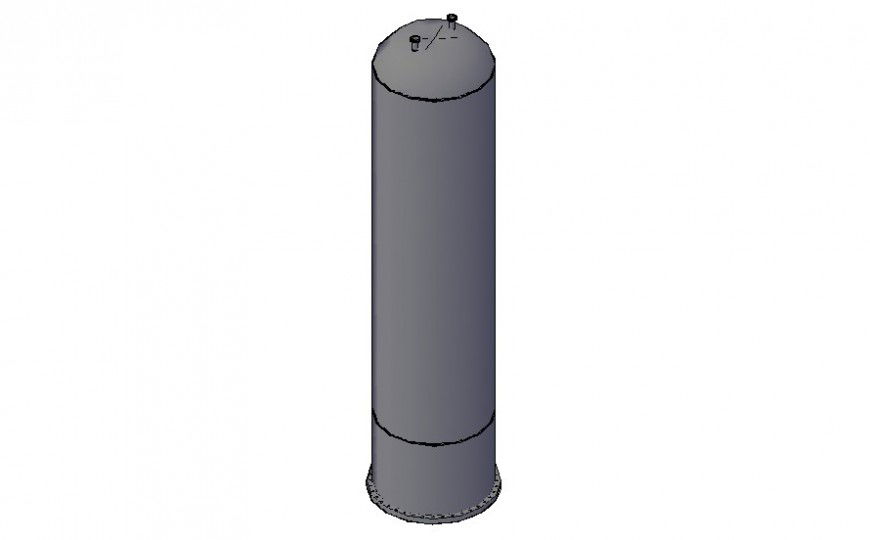 Detail 3d model of tank autocad file