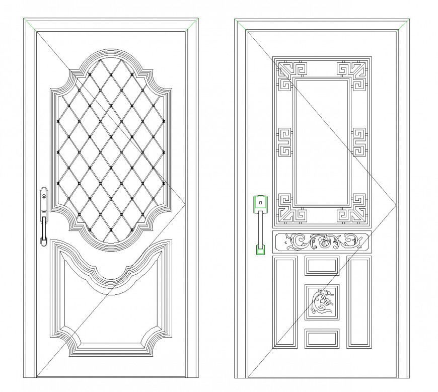 Detail Aluminum door CAD blocks layout file