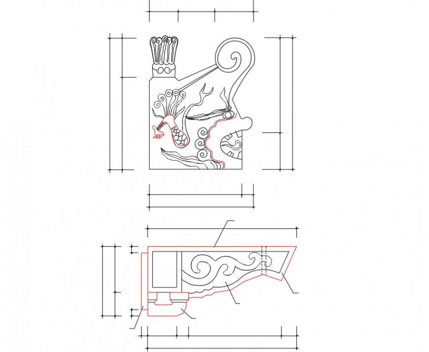 Detail arc plan and elevation layout file