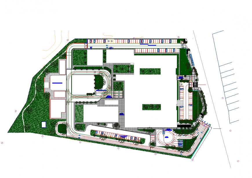 Detail area base exterior elevation layout autocad file