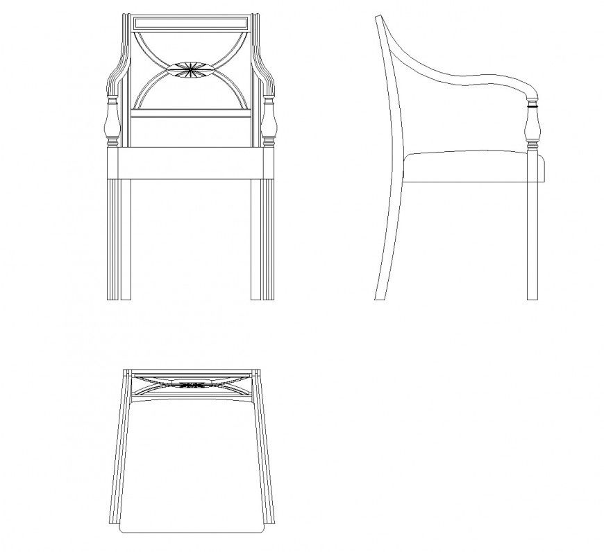 Detail Armchair CAD Blocks plan dwg file