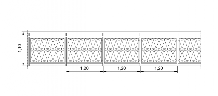 Detail balustrade detail elevation 2d view layout CAD blocks dwg file