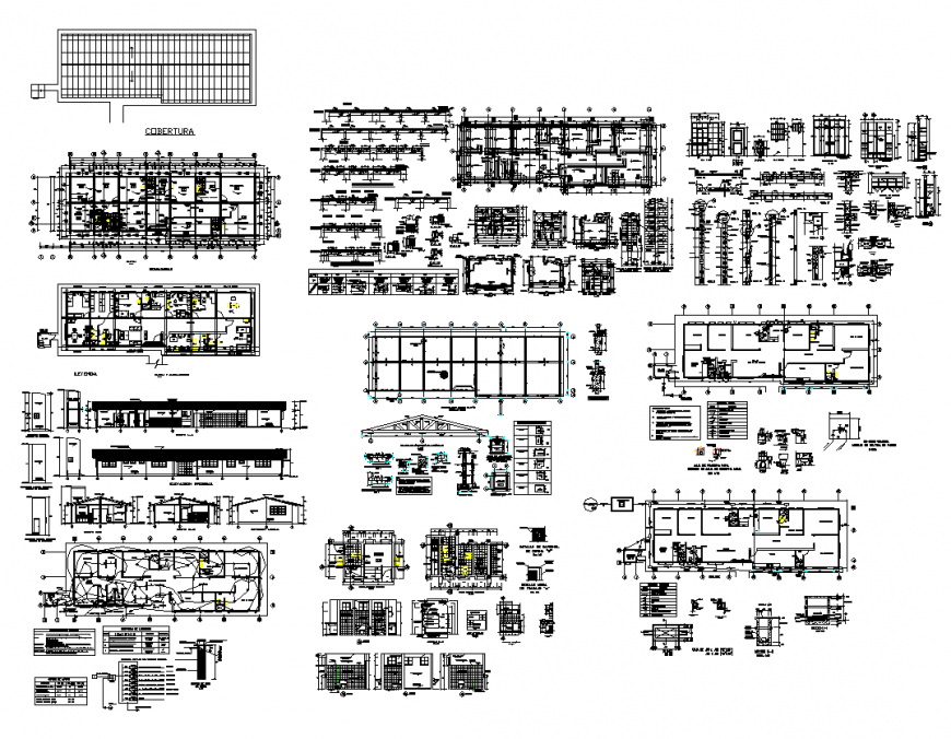 Detail building and different construction unit layout dwg file