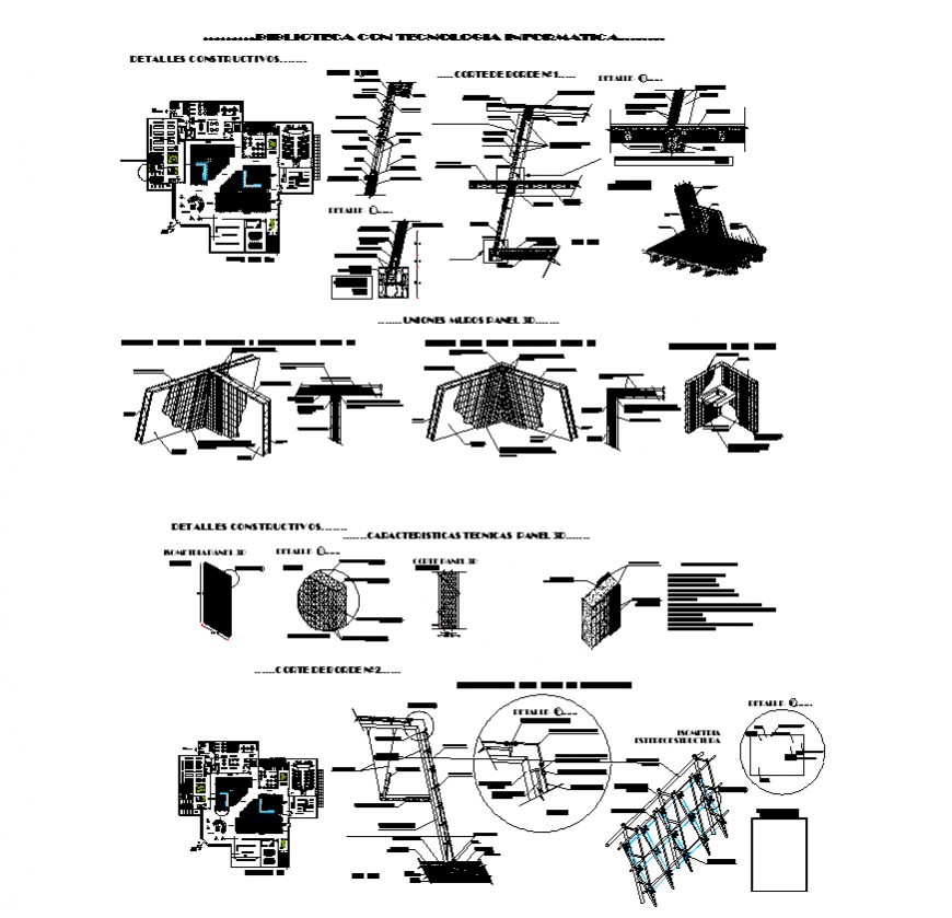 2D Layout Plan of Building and Structural View in DWG file