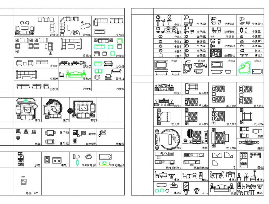 Detail Building blocks library dwg file