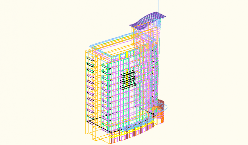 Detail building plan elevation dwg file