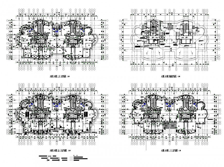 Detail Centre line commercial building plan dwg file
