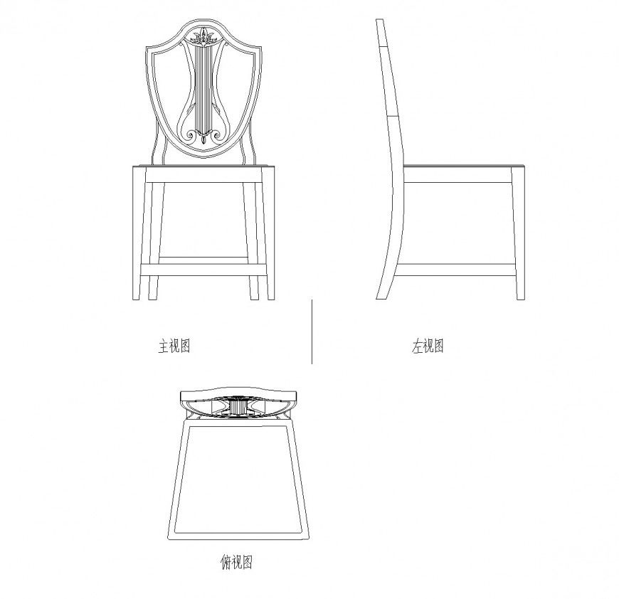 Detail Chairs CAD blocks plan dwg file