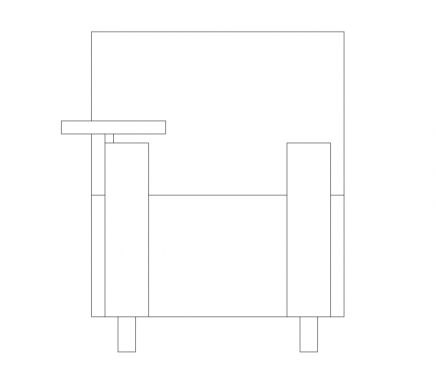 Detail College sitting Chair detail elevation layout 2d view autocad file