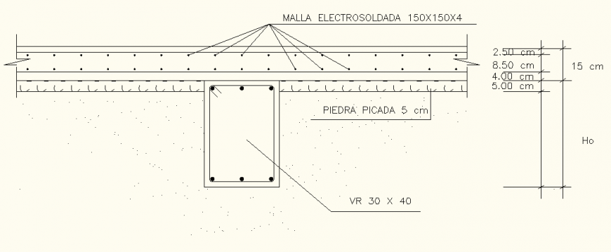 Detail column and beam structure elevation and plan autocad file