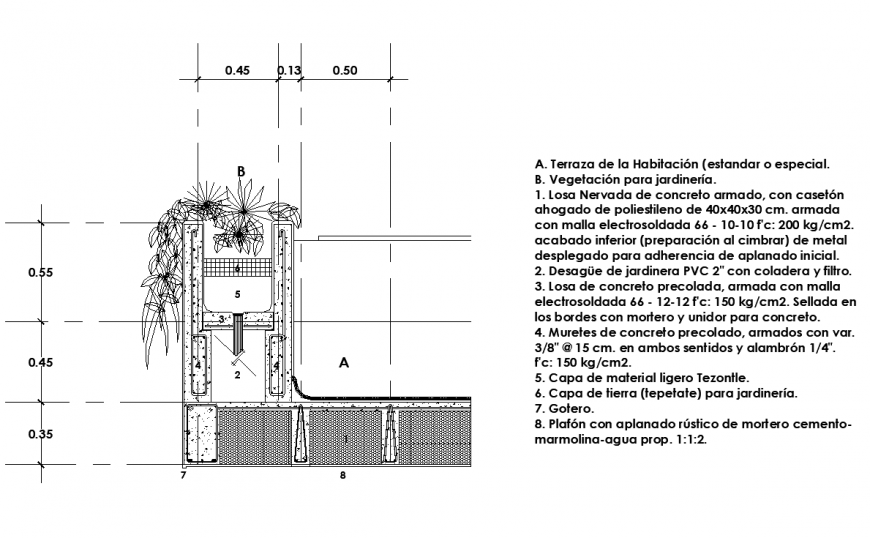 Detail concrete plant plan layout 2d view dwg file