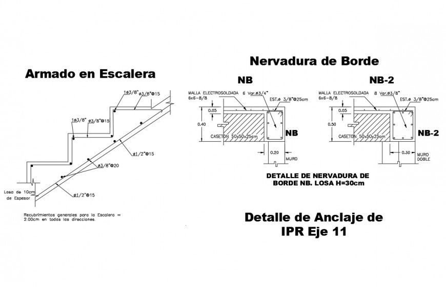 Detail construction of stairway layout file in dwg format