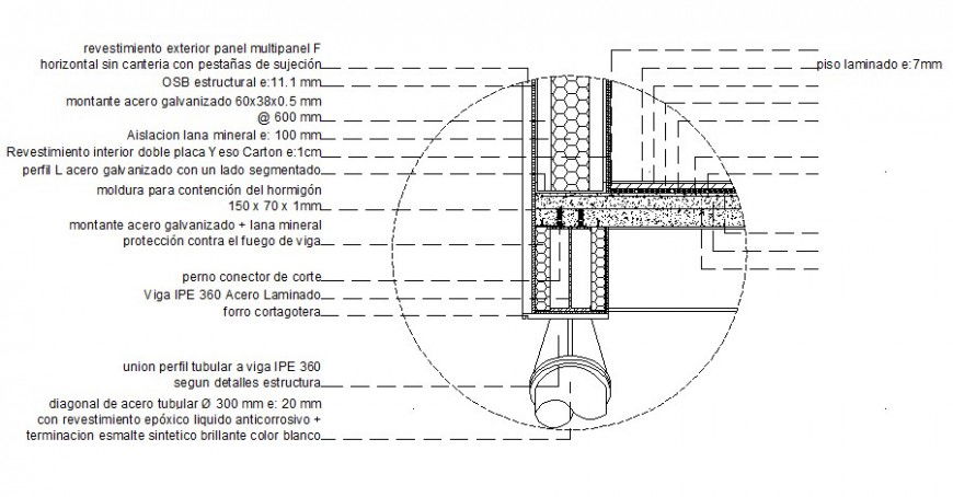 Detail construction units drawing in autocad software