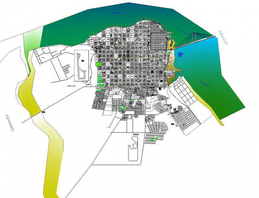 Detail development city plan autocad file