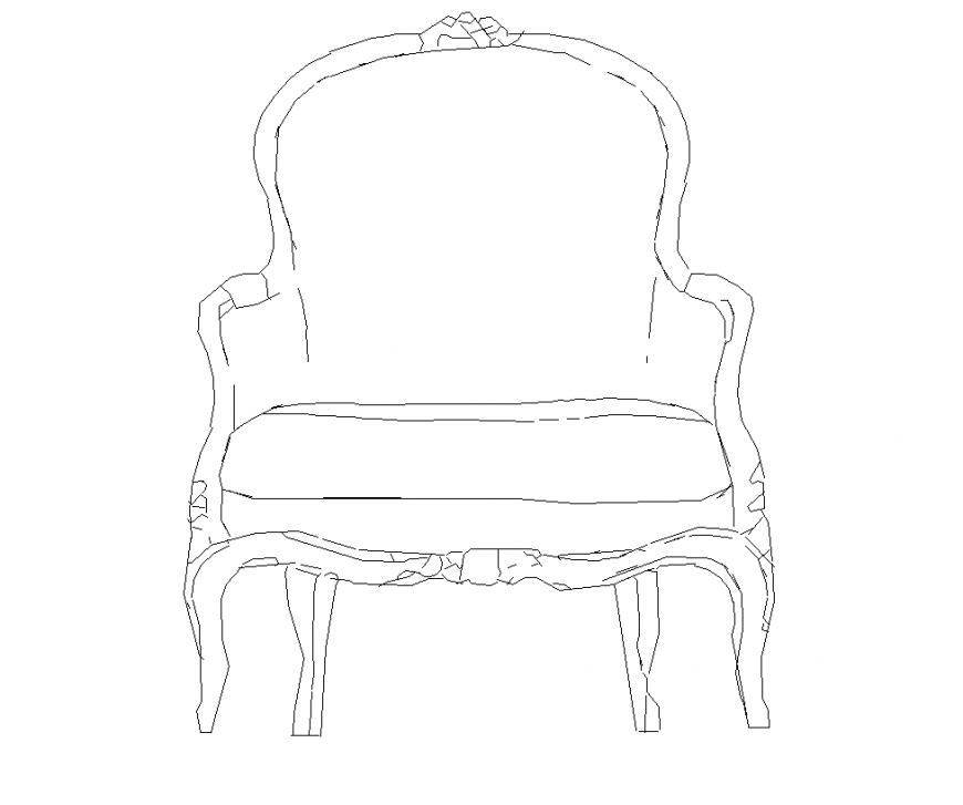 Detail dining chair elevation 2d view layout autocad file