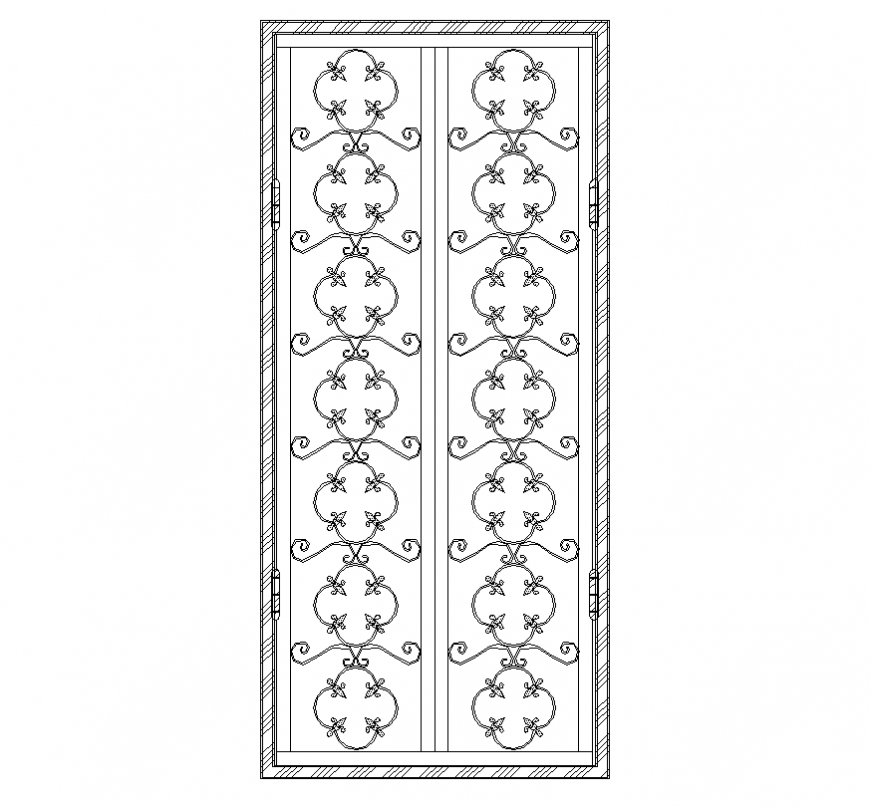 Detail door design elevation 2d view CAD symbol and blocks layout file