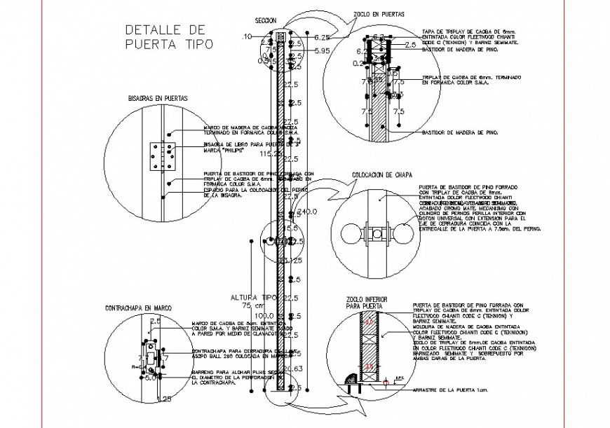 Detail door type section layout file