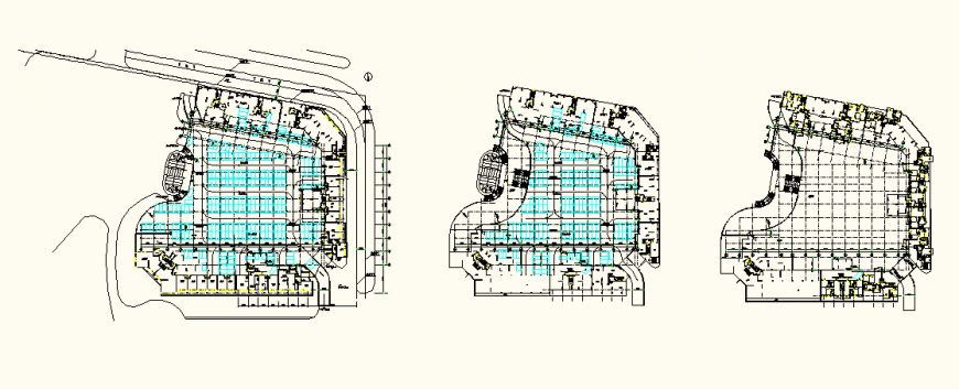 Detail drainage pattern plan view elevation dwg file