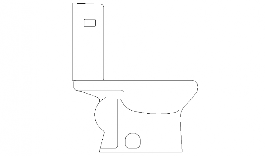 Detail drawing of a Western Style toilet in dwg file.