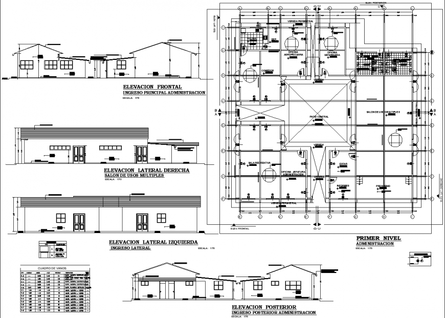 Detail drawing of an organisation in dwg file.