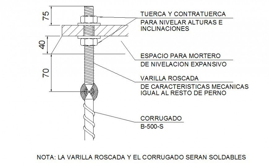 Detail drawing of bolted joints autocad file