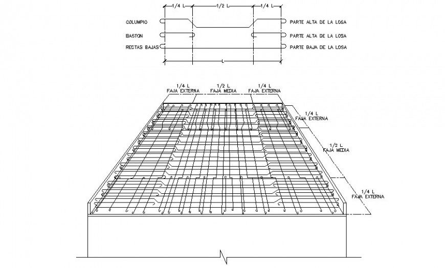Detail drawing of curtailment shown in slab autocad file