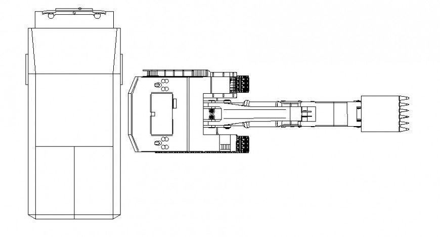 Detail drawing of excavator machine drawing in AutoCAD