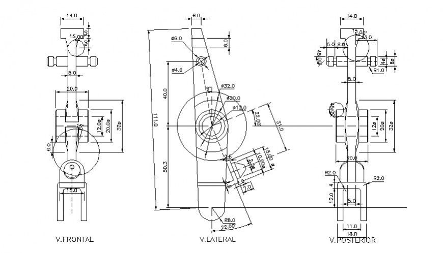 Detail drawing of machinery units 2d view autocad file