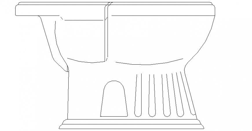 Detail drawing of side elevation of urinal in dwg file.