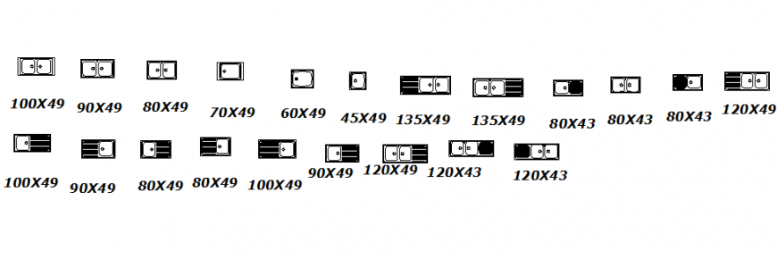 Detail drawing of sink in drawing in dwg file.