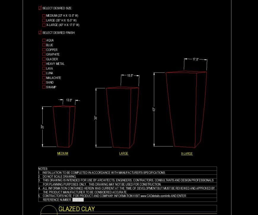 Detail drawing of there types of planter in dwg file.
