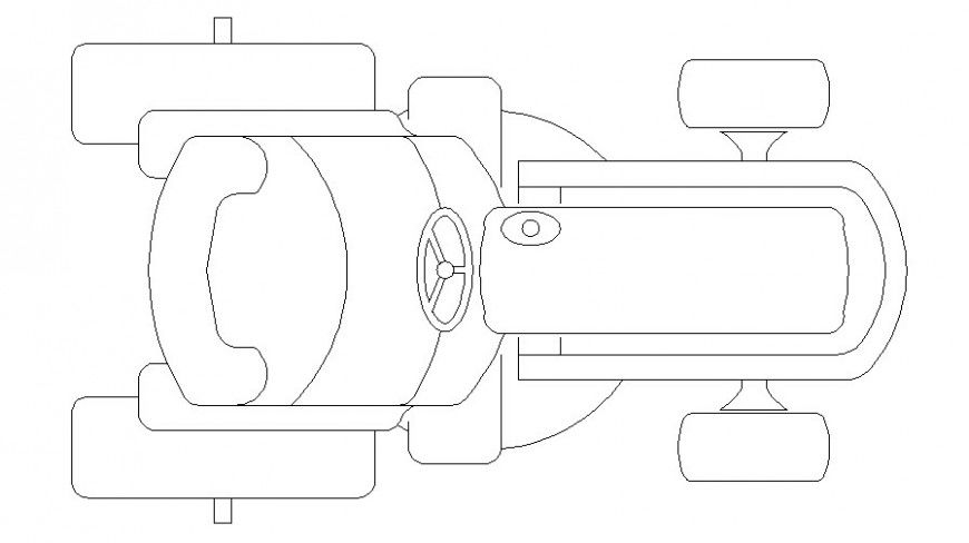 Detail drawing of tractor 2d view in autocad
