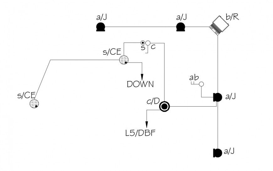 Detail drawings of the electrical circuits diagram plan dwg file