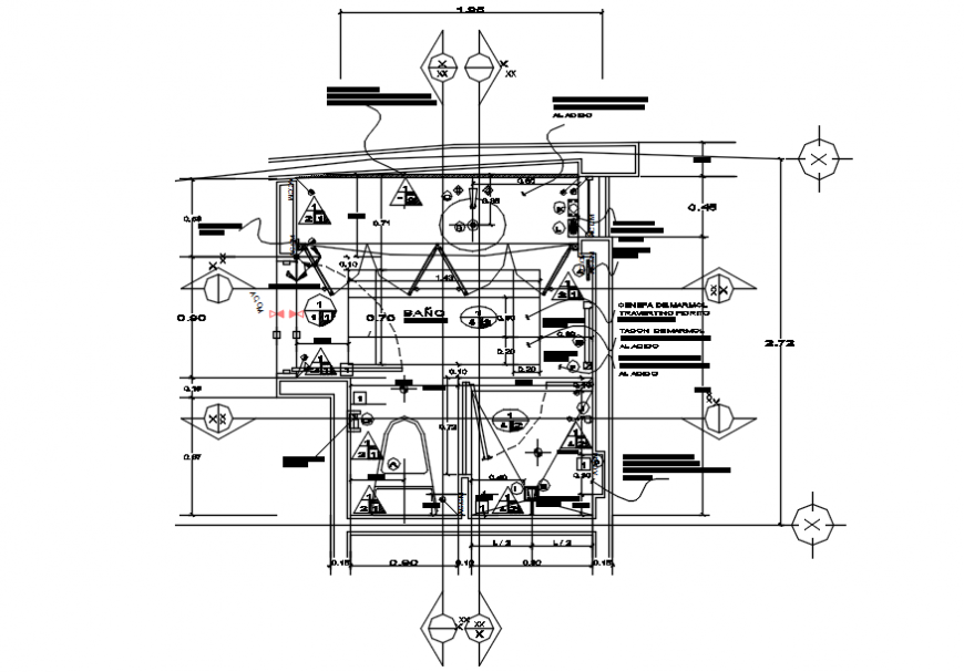 Detail drawings of washroom plan 2d view autocad software file