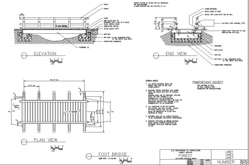 Detail dwg AutoCAD file of bridge plan , elevation .