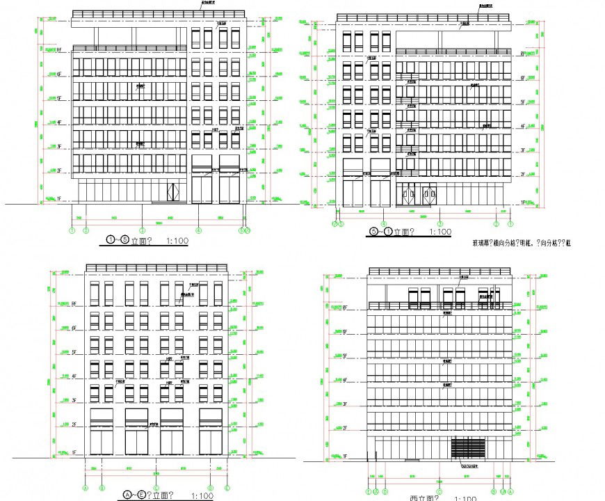 Detail Elevation commercial building plan layout file