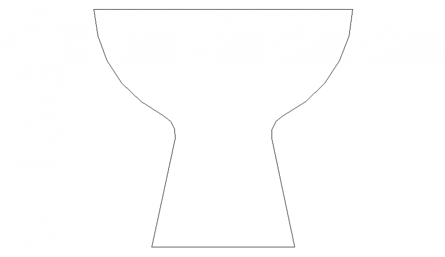 Detail elevation drawing of floor hung water closet in dwg file.