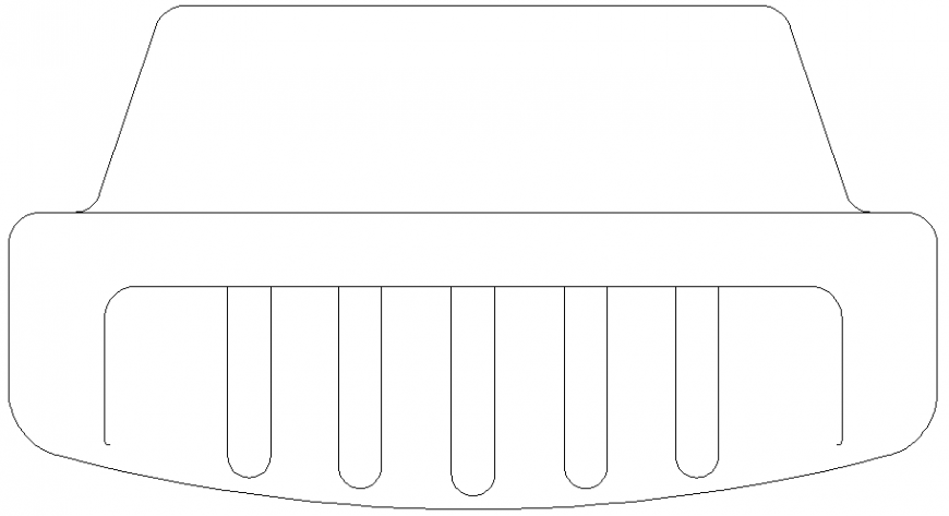 Detail elevation drawing of sanitary ware drawing in dwg file.