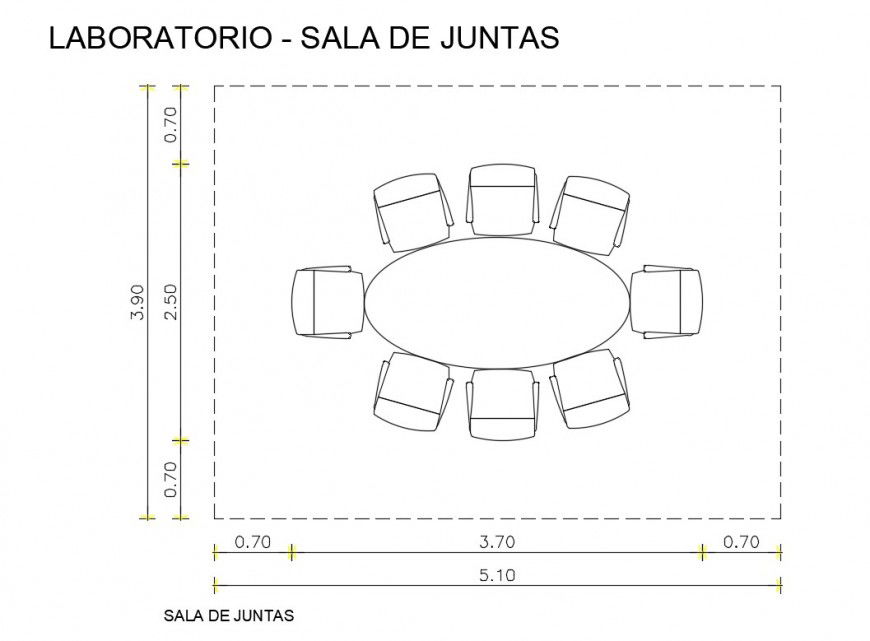Detail Elevation of conference table 2d view CAD furniture block autocad file