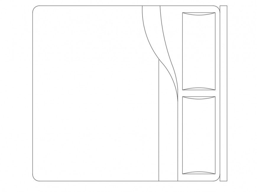 Detail elevation of double bed layout CAD furniture block autocad file