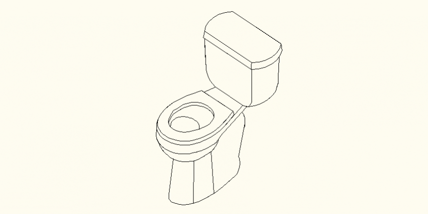 Detail elevation of English toilet plan dwg file