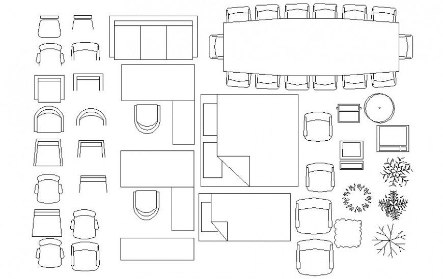 Detail Elevation of furniture blocks drawing in dwg format