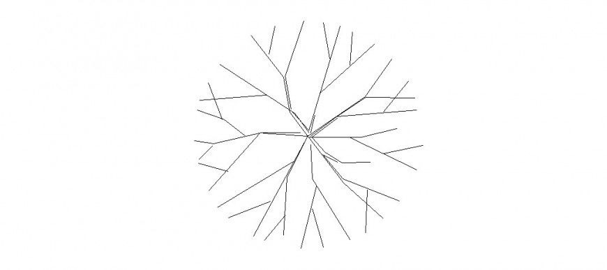 Detail Elevation of landscaping trees 2d view autocad file