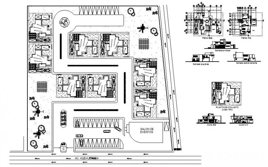Detail Elevation of the housing area and apartment plan in autocad
