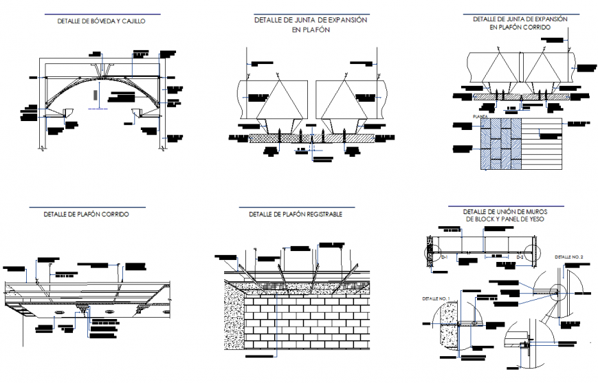 Detail expansion board in planfon section autocad file