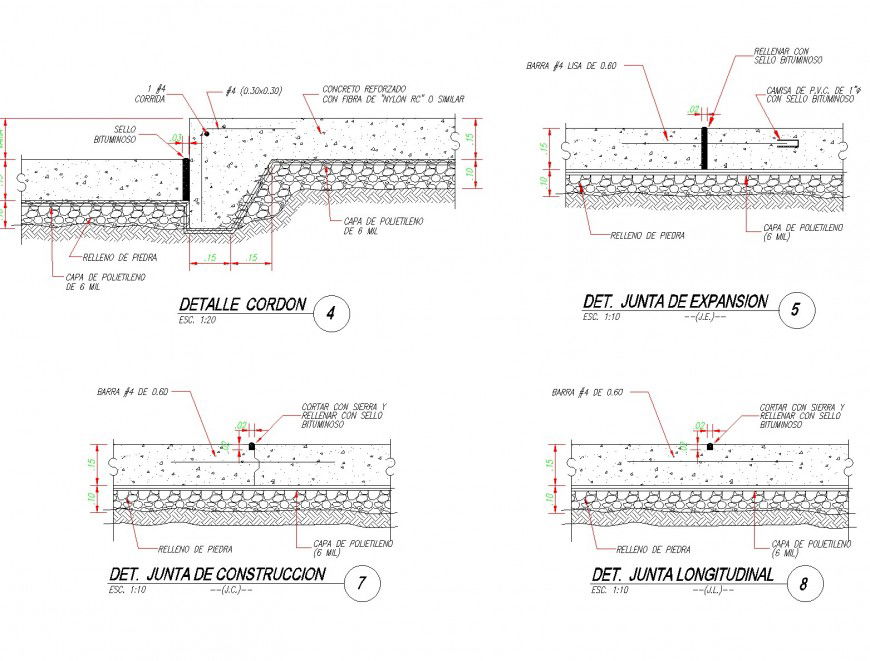 Detail floors of parking section dwg file