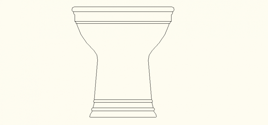 Detail flush tank English toilet layout file