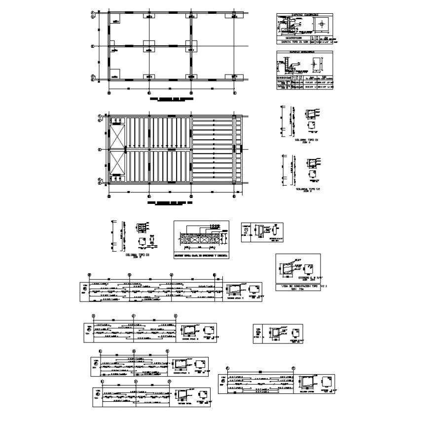 Detail foundation plan of a structure 2d view layout file
