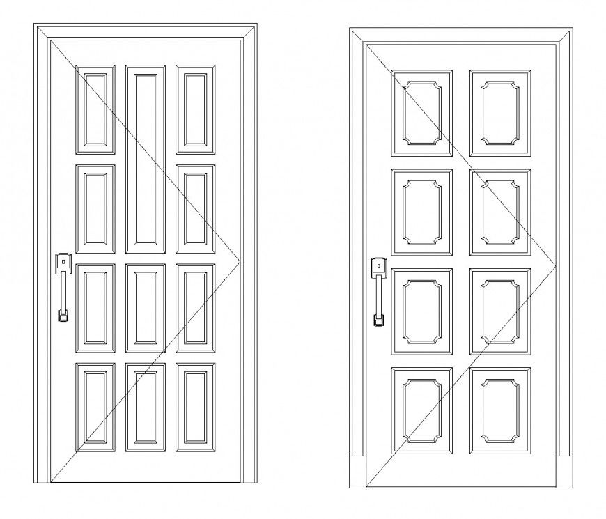 Detail Front elevation door detail dwg file