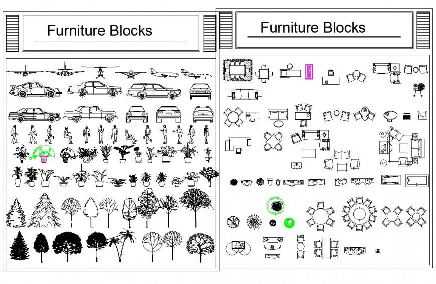 Detail furniture block 2 d layout file